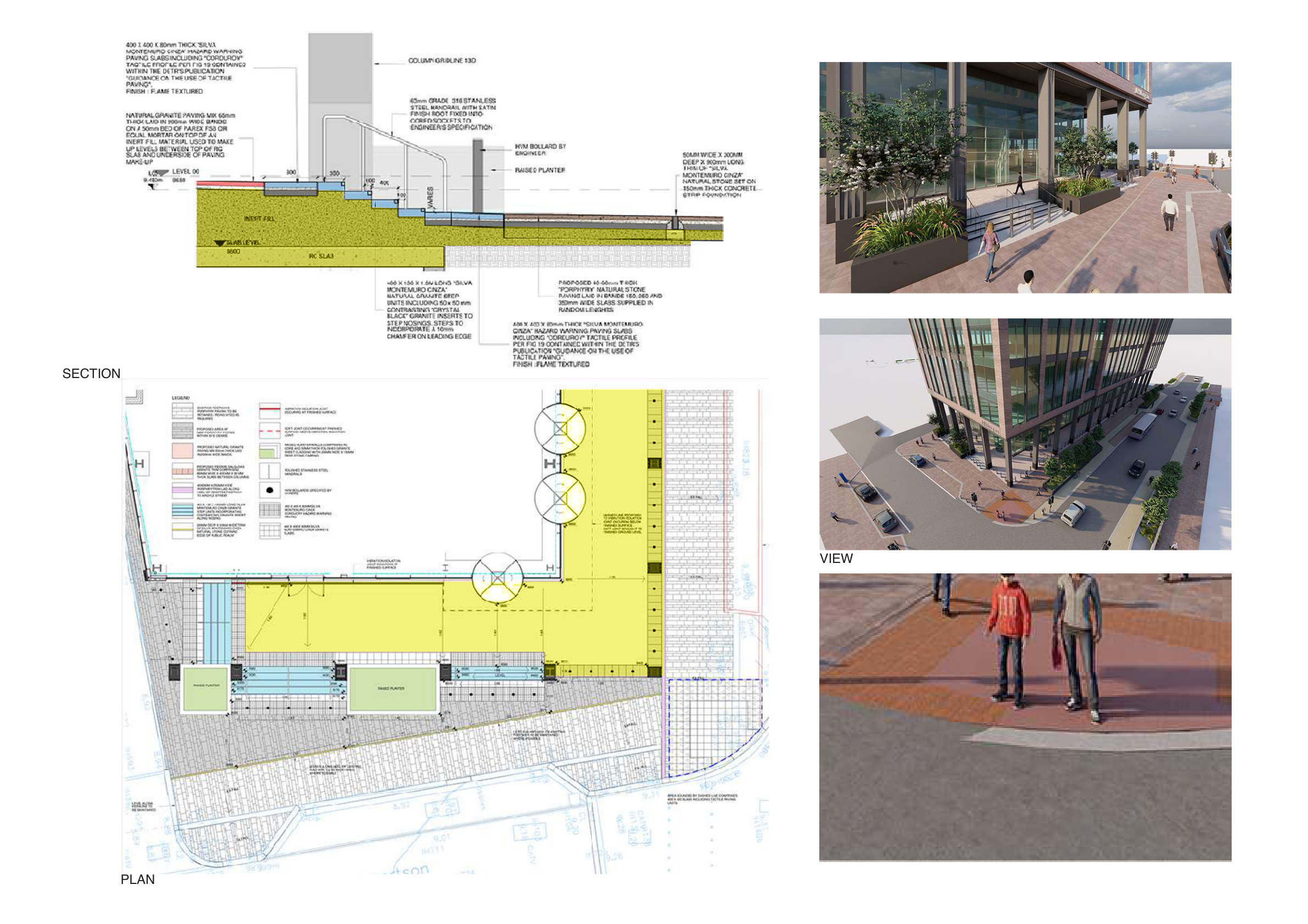 JPMorgan headquarters view, section and plan